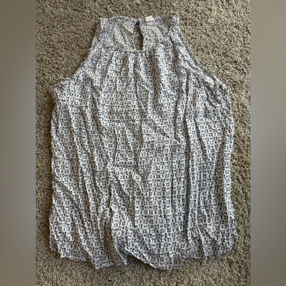 Elegant Blue and White Women's Top